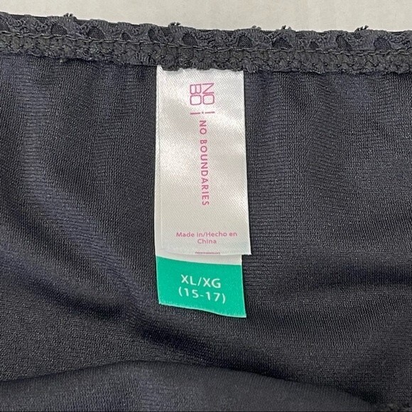 NEW No Boundaries Black Bikini Bottom Lace Overlay Beach Summer Vacation Size XL - Picture 2 of 12